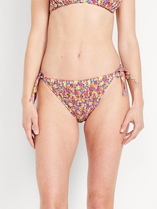 Mid-Rise String Bikini Swim Bottoms Product Image