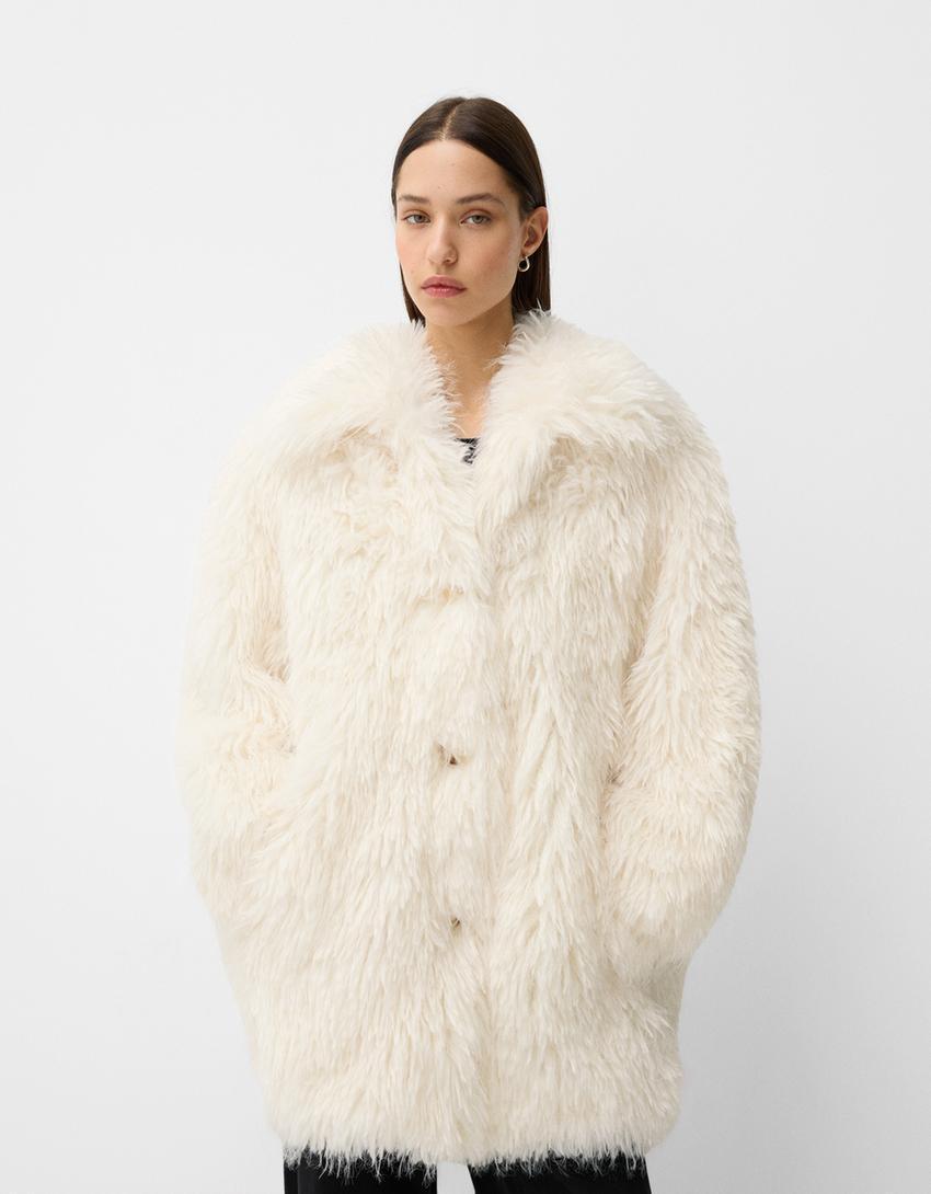 Long faux fur coat product image