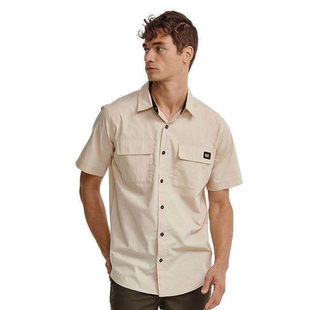 Mens Caterpillar Relaxed Poplin Utility Short Sleeve Tee Product Image