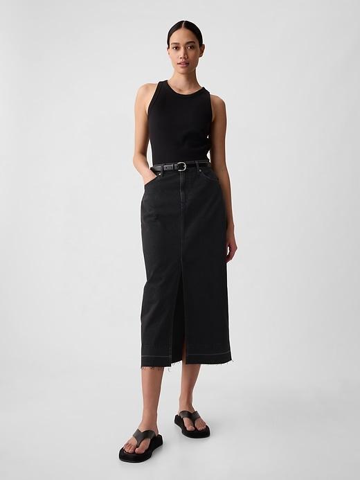 Denim Midi Skirt Product Image