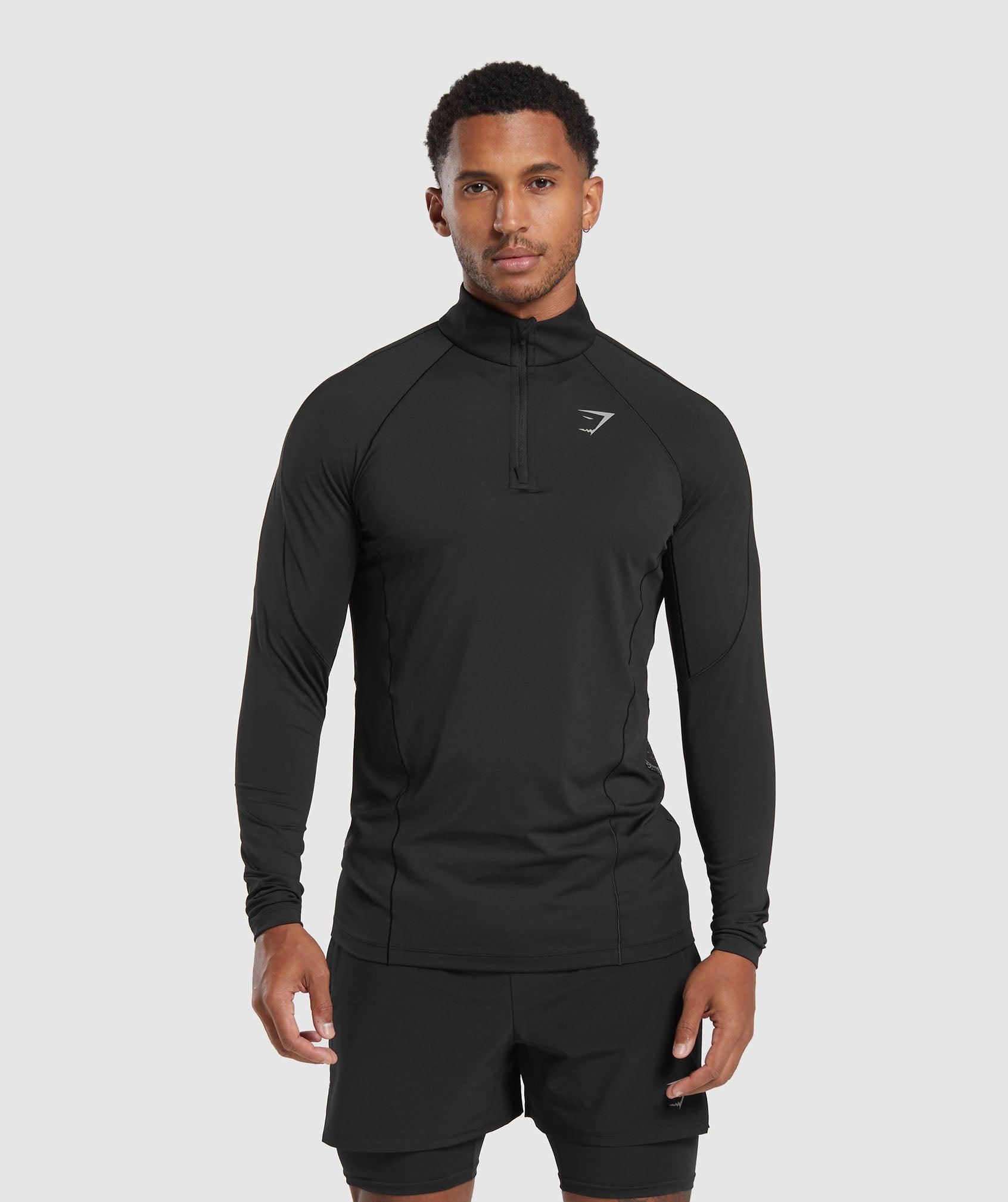 Gymshark Speed 1/4 Zip - Black Male Product Image