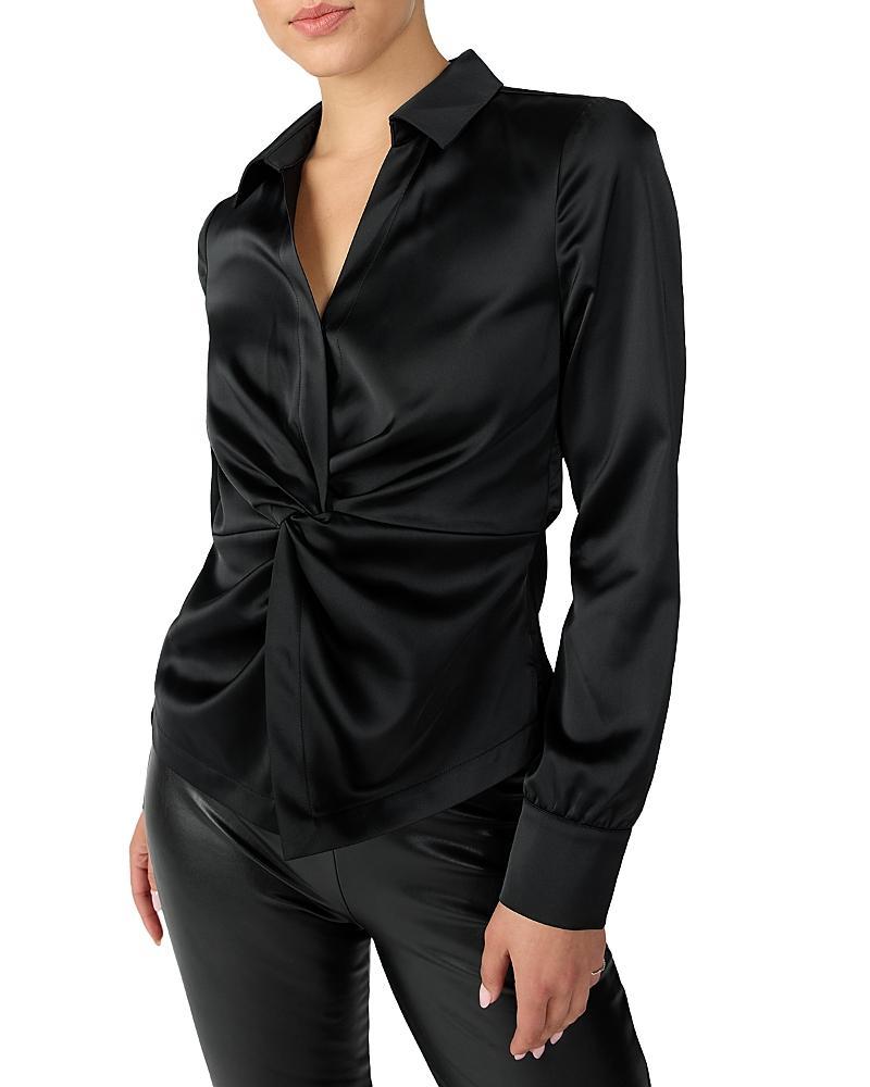 Sanctuary Easy On Me Satin Twist Front Blouse Product Image