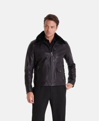 Furniq Uk Mens Leather Jacket Black Product Image