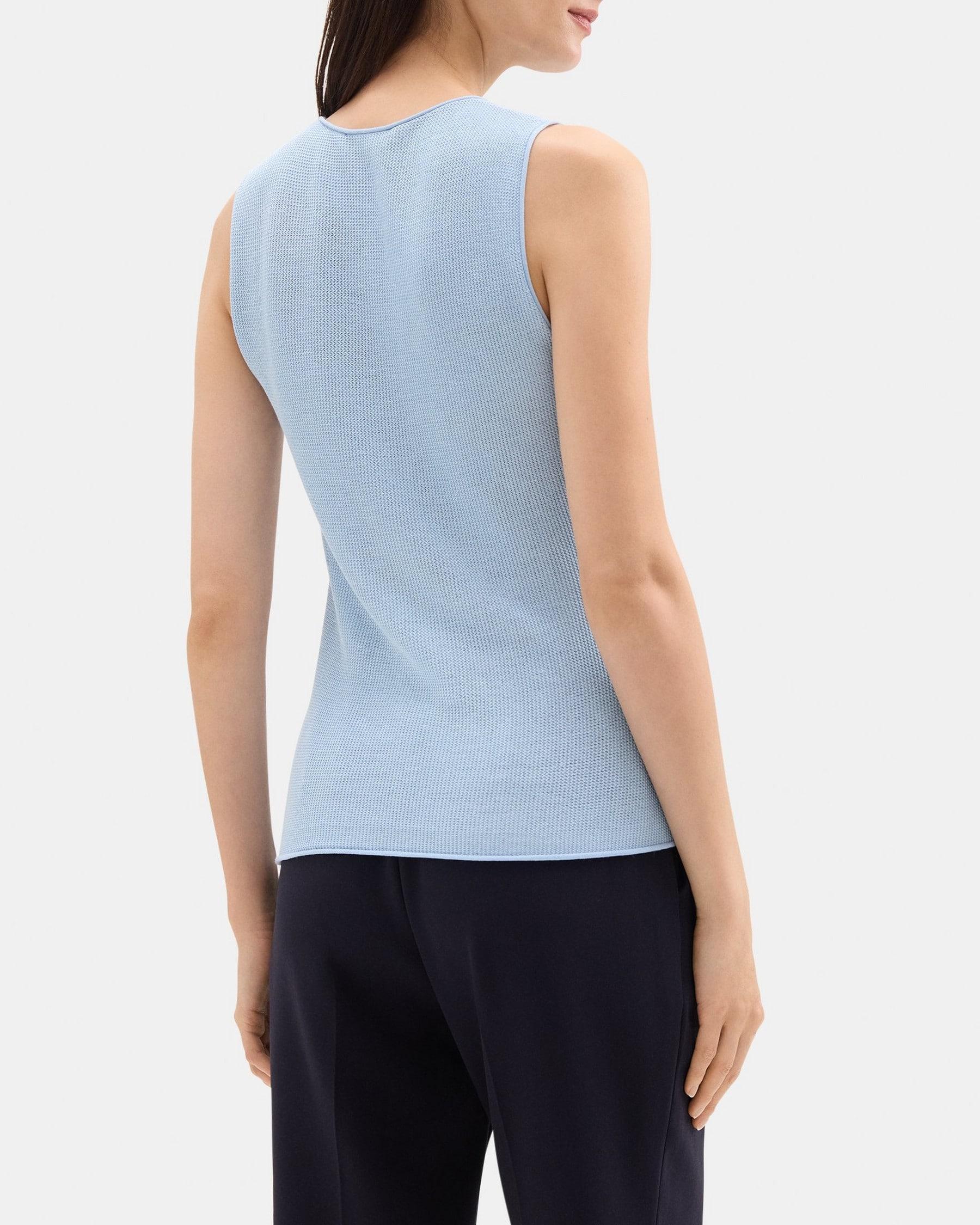 Ribbed Tank in Cotton-Silk Product Image