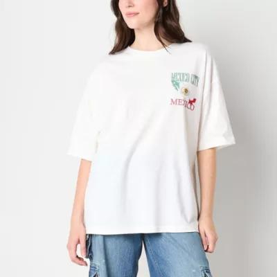 Ripple Junction Juniors Mexico City Oversized Tee Womens Crew Neck Short Sleeve Graphic T-Shirt Product Image