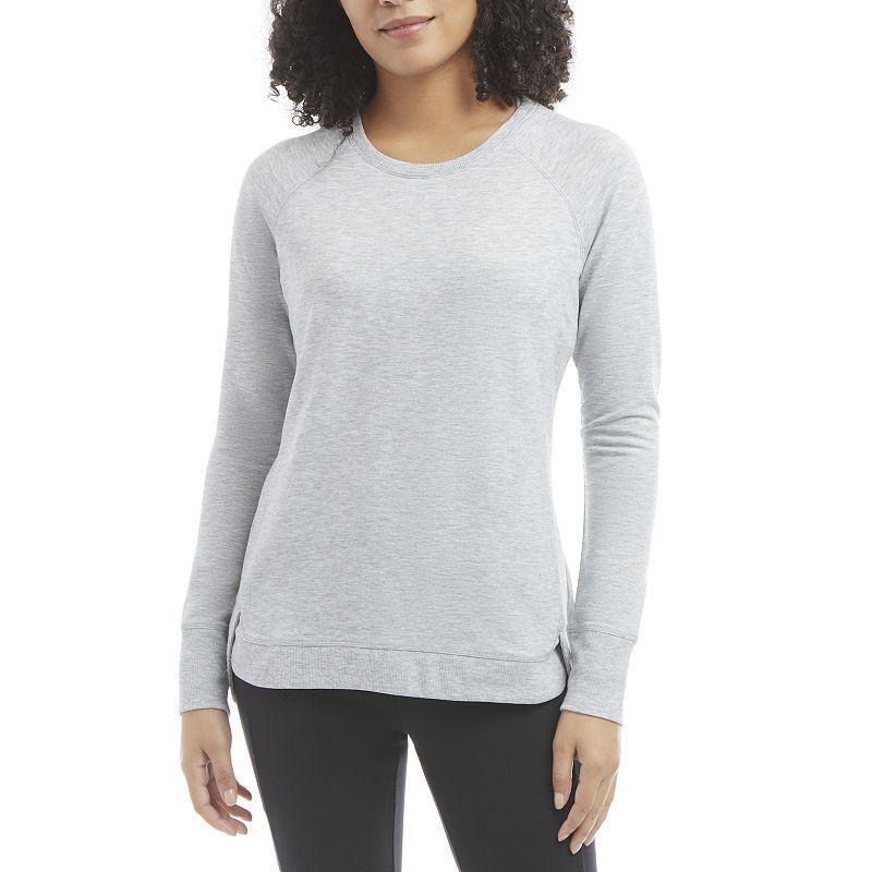 Womens Danskin Tulip-Hem Pullover Light Gray Grey Product Image