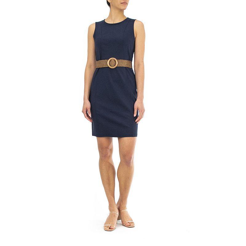 Womens Nina Leonard Millennium Sheath Dress Blue Product Image