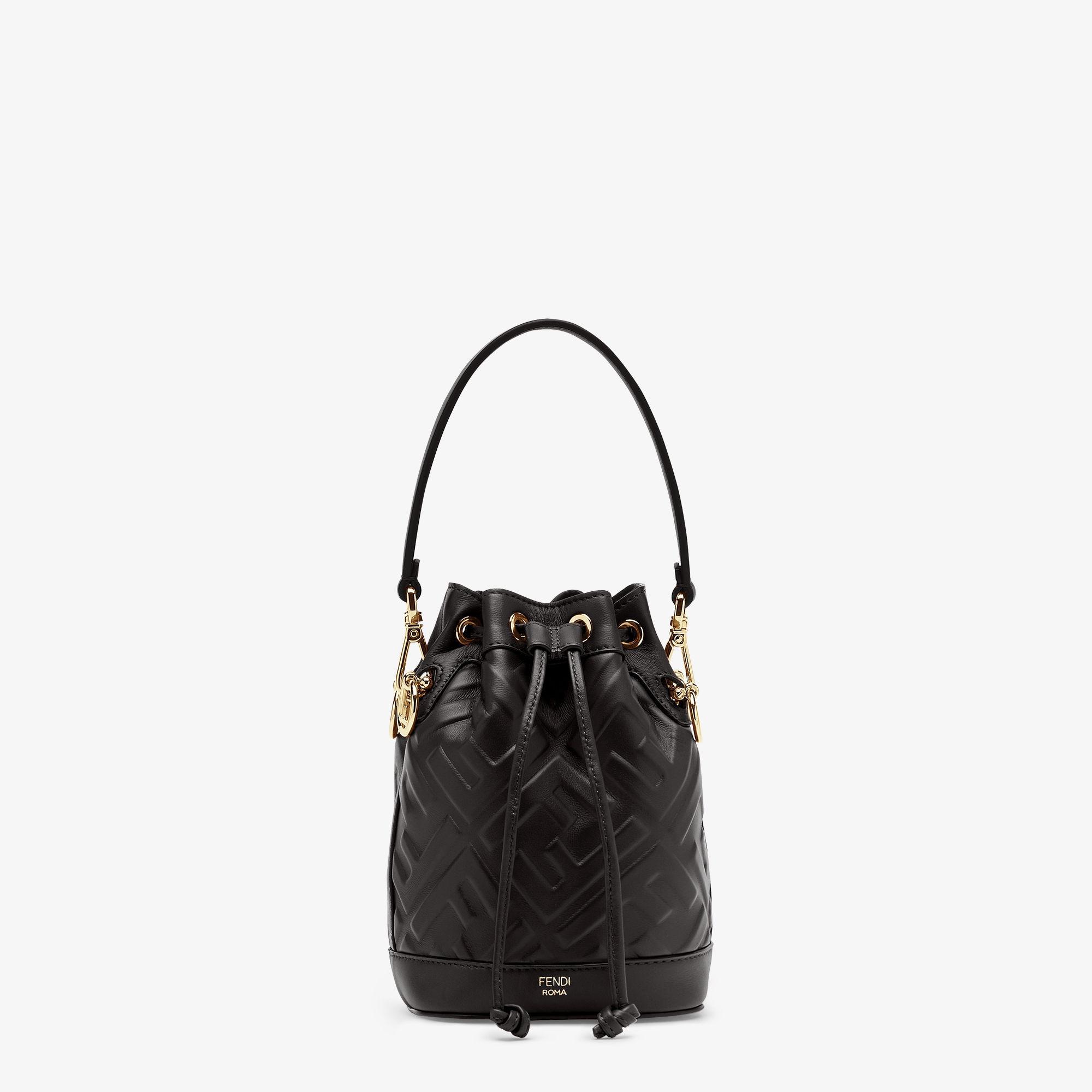 Mon TresorBlack leather mini-bag with FF motif Product Image