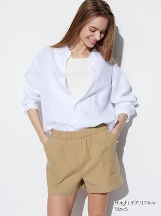 Womens Cotton Easy Shorts Khaki XS UNIQLO US Product Image