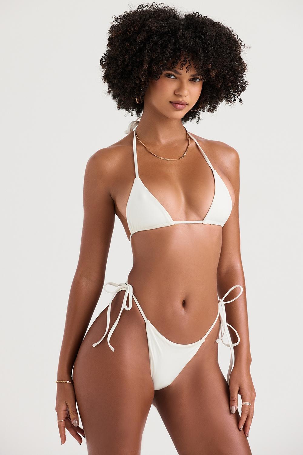 Santorini Ivory Tie Side Bikini Bottom Product Image