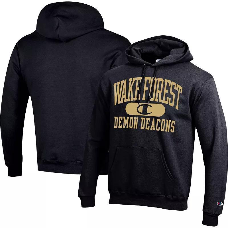 Mens Champion Black Wake Forest Demon Deacons Arch Pill Pullover Hoodie Product Image