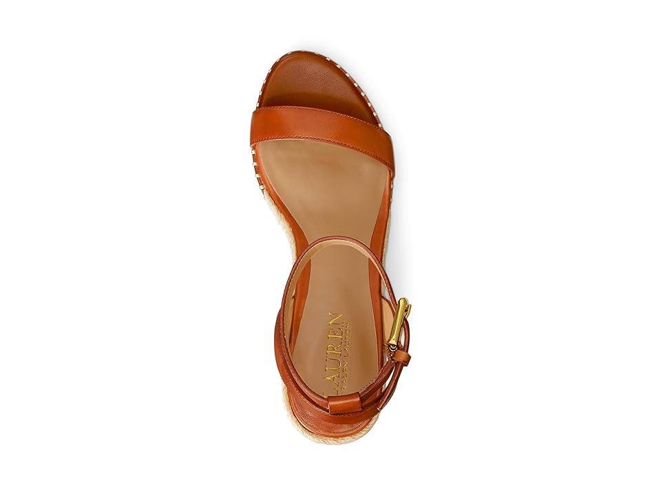 Lauren Ralph Lauren Hilarie Burnished Leather Espadrille Women's Sandals Product Image