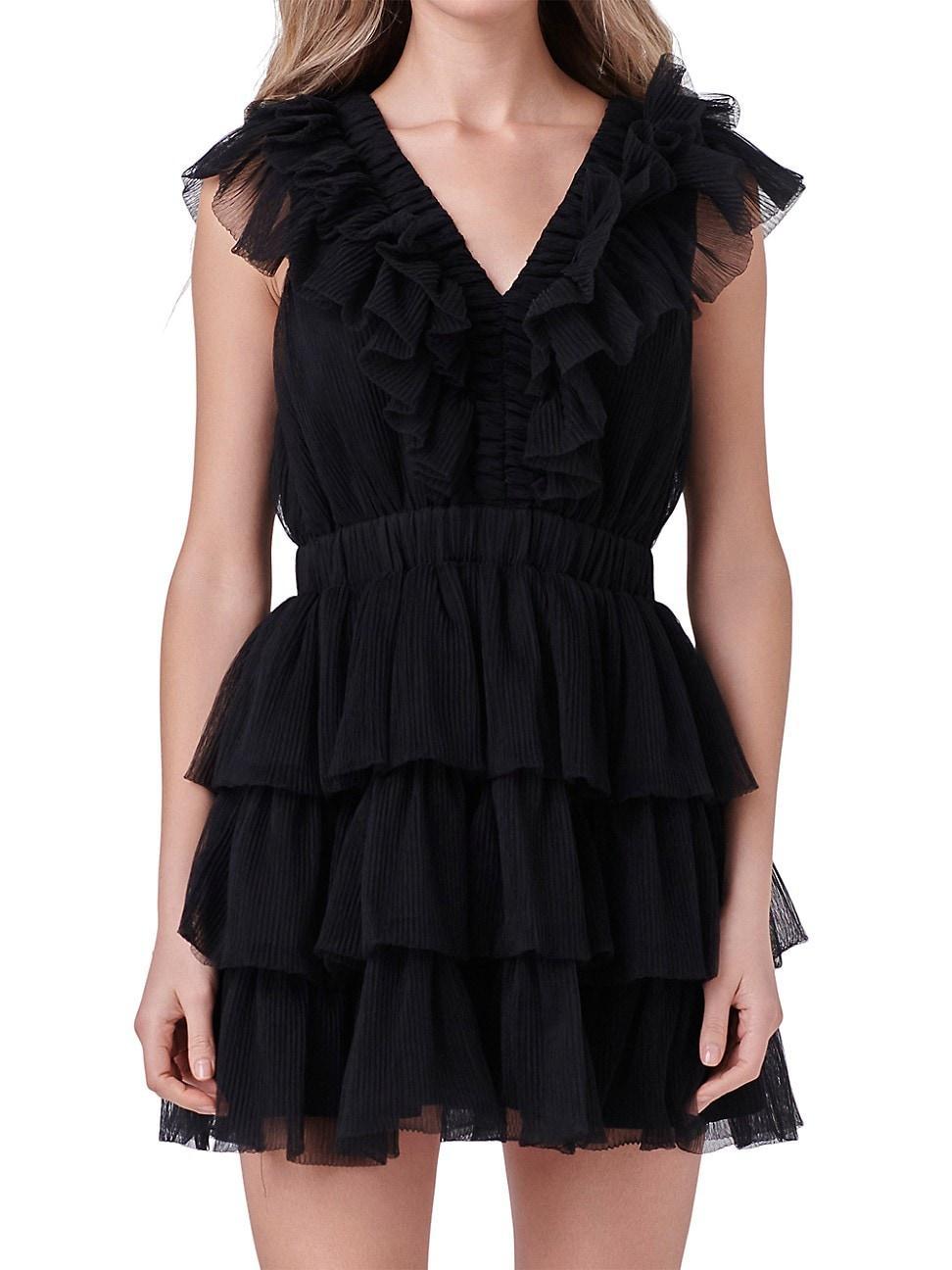 Endless Rose Tiered Ruffle Tulle Minidress Product Image