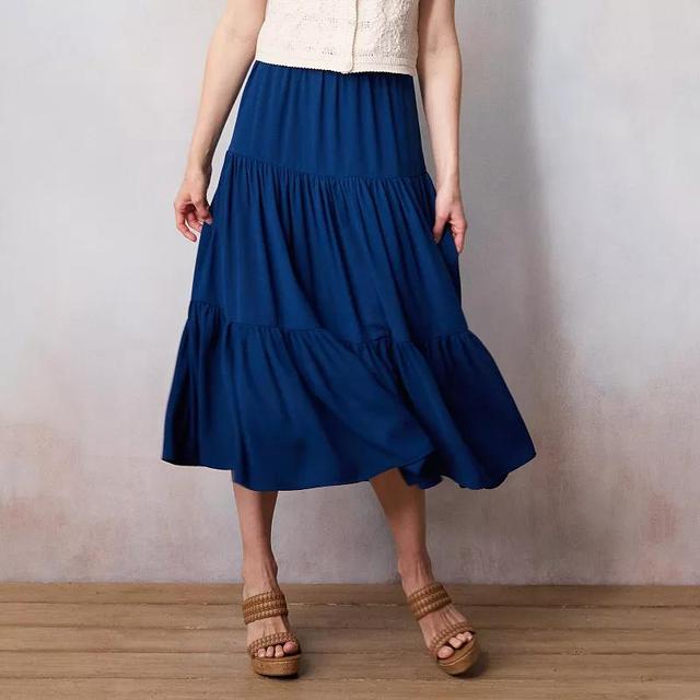 Petite LC Lauren Conrad Three Tier Midi Skirt, Womens Product Image