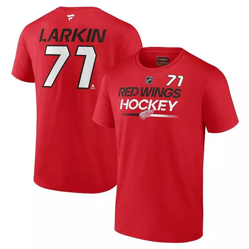 Mens Fanatics Branded Dylan Larkin Detroit Wings Authentic Pro Prime Name & Number T-Shirt Product Image