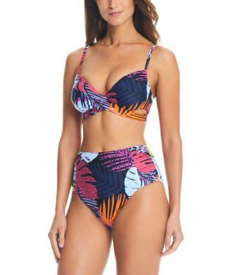 Palm Prowl Crossover-Front Top & Bikini Bottom, Created for Macy's Product Image