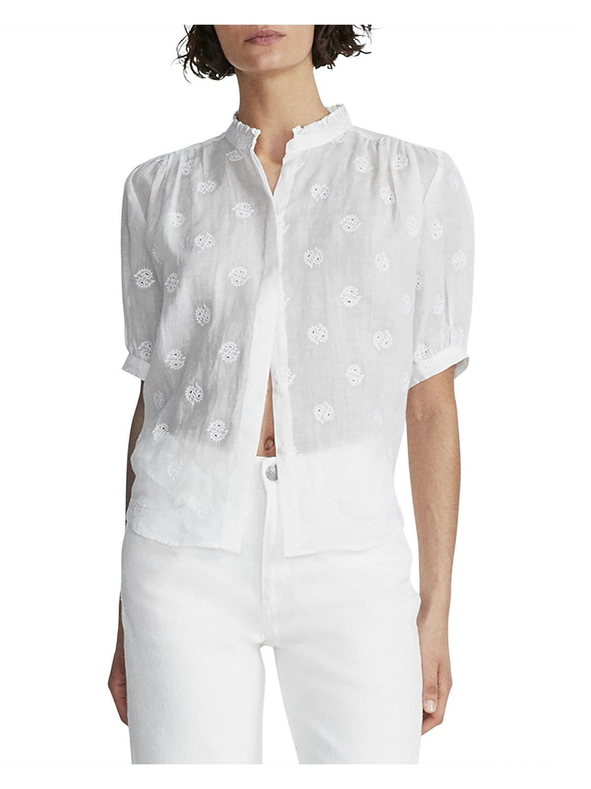 RAG & BONE Womens Ramie Blouse In White Product Image