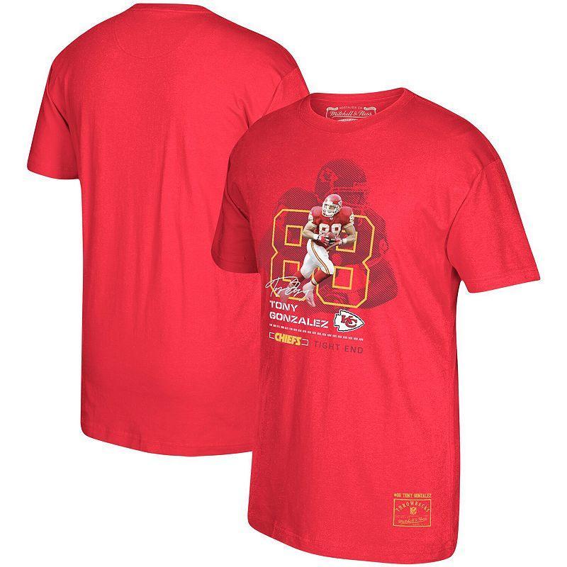 Mens Mitchell & Ness Tony Gonzalez Red Kansas City Chiefs Retired Player Graphic T-shirt Product Image