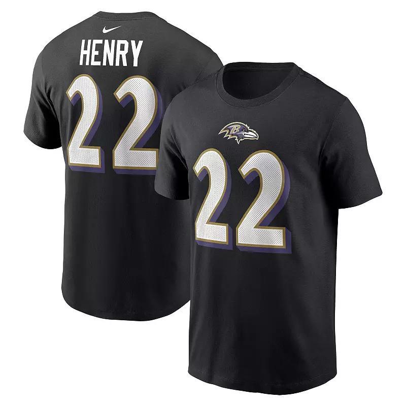 Mens Nike Derrick Henry Baltimore Ravens Player Name & Number T-Shirt Product Image