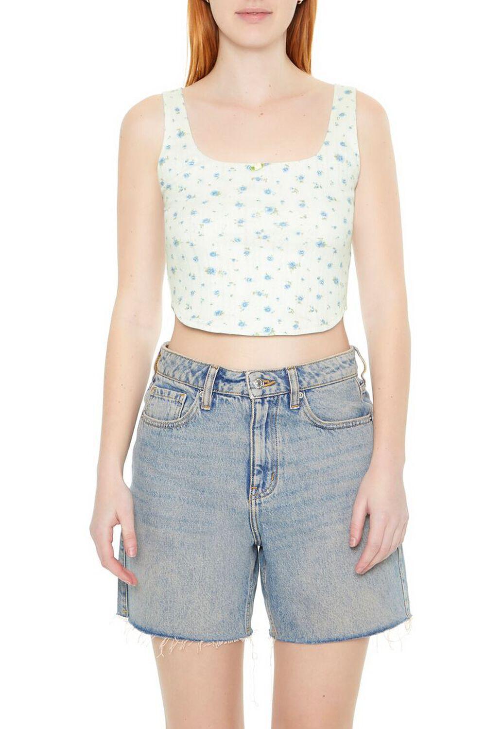 Cropped Floral Print Tank Top | Forever 21 Product Image