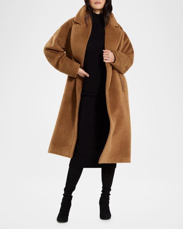 Boucle Alpaca Long Belted Coat Product Image