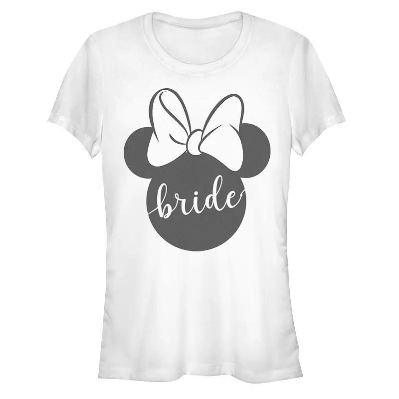 Disneys Minnie Mouse Bride Sign Juniors Graphic Tee, Womens Product Image