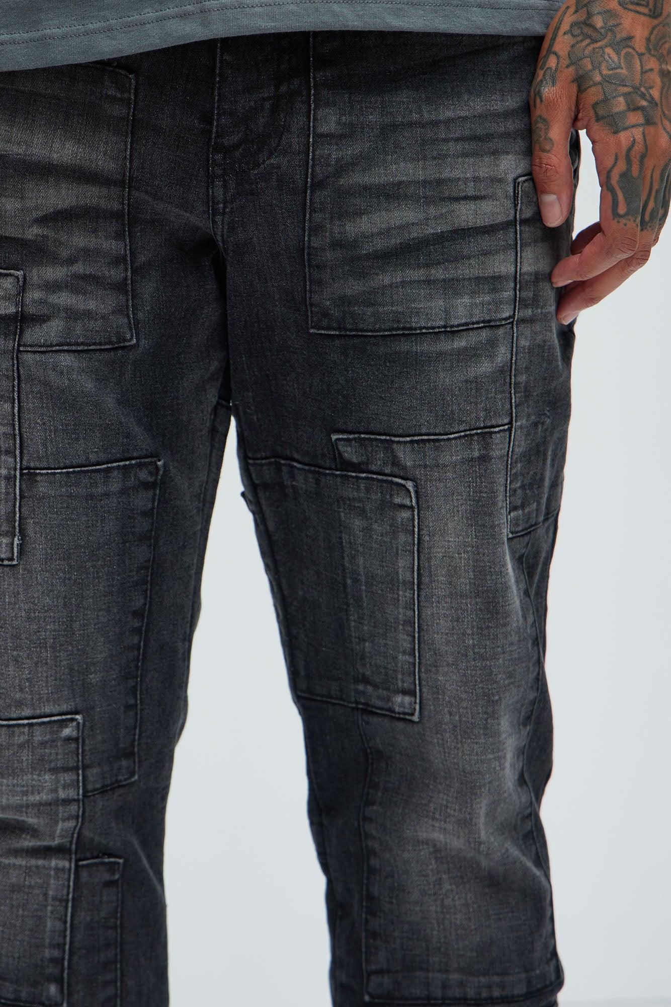 Mosley Stacked Slim Flare Jeans - Black Wash Product Image