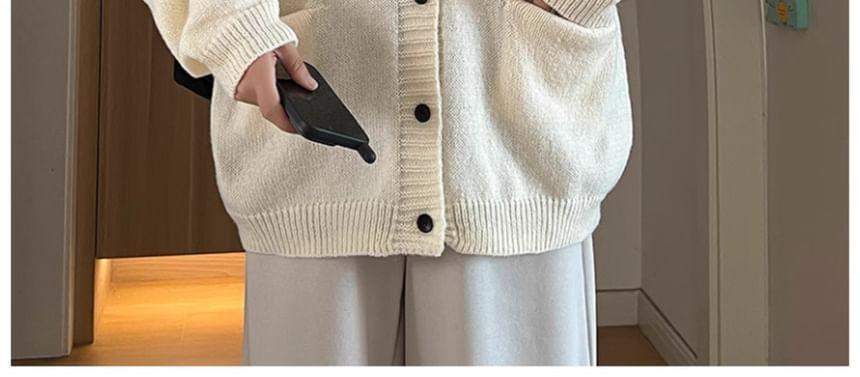 V-Neck Plain Cardigan Product Image