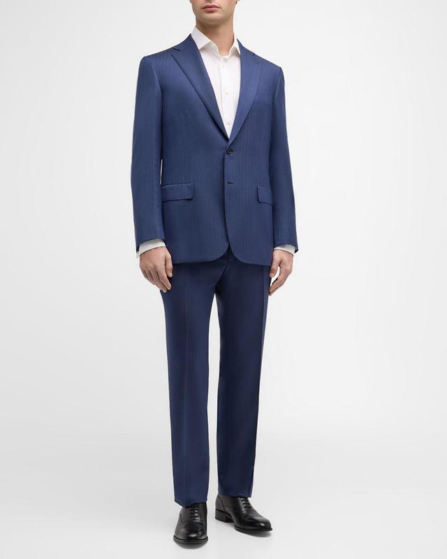 Mens Wool Herringbone Suit Product Image