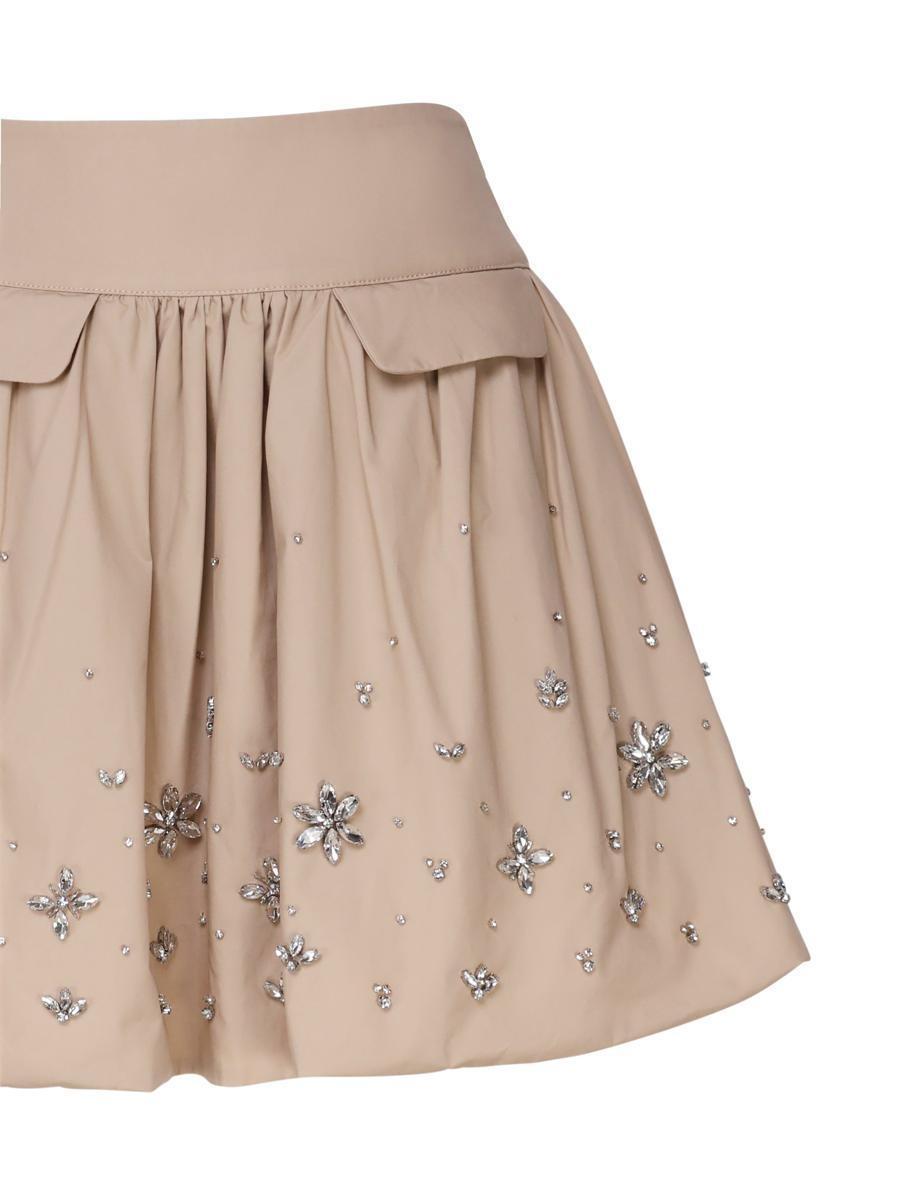 Embellished Mini Skirt In Beis Product Image