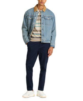 Scotch Soda Mens Corduroy Collar Denim Jacket Structured Knit Polo Shirt Core Drift Twill Chino Pants Product Image