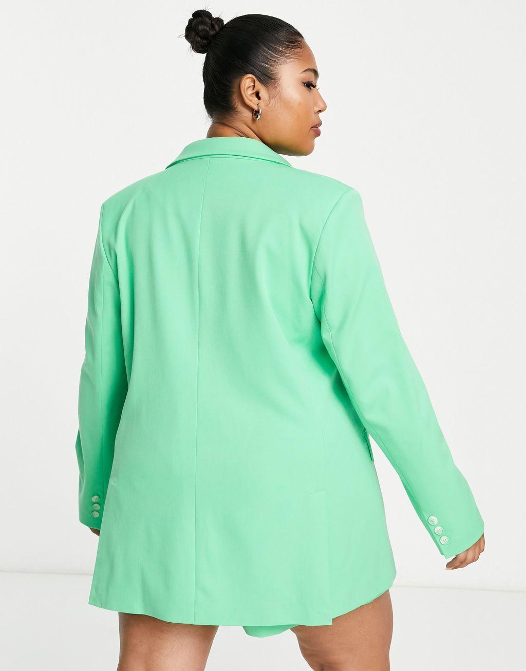 Simply Be oversized blazer in green Product Image