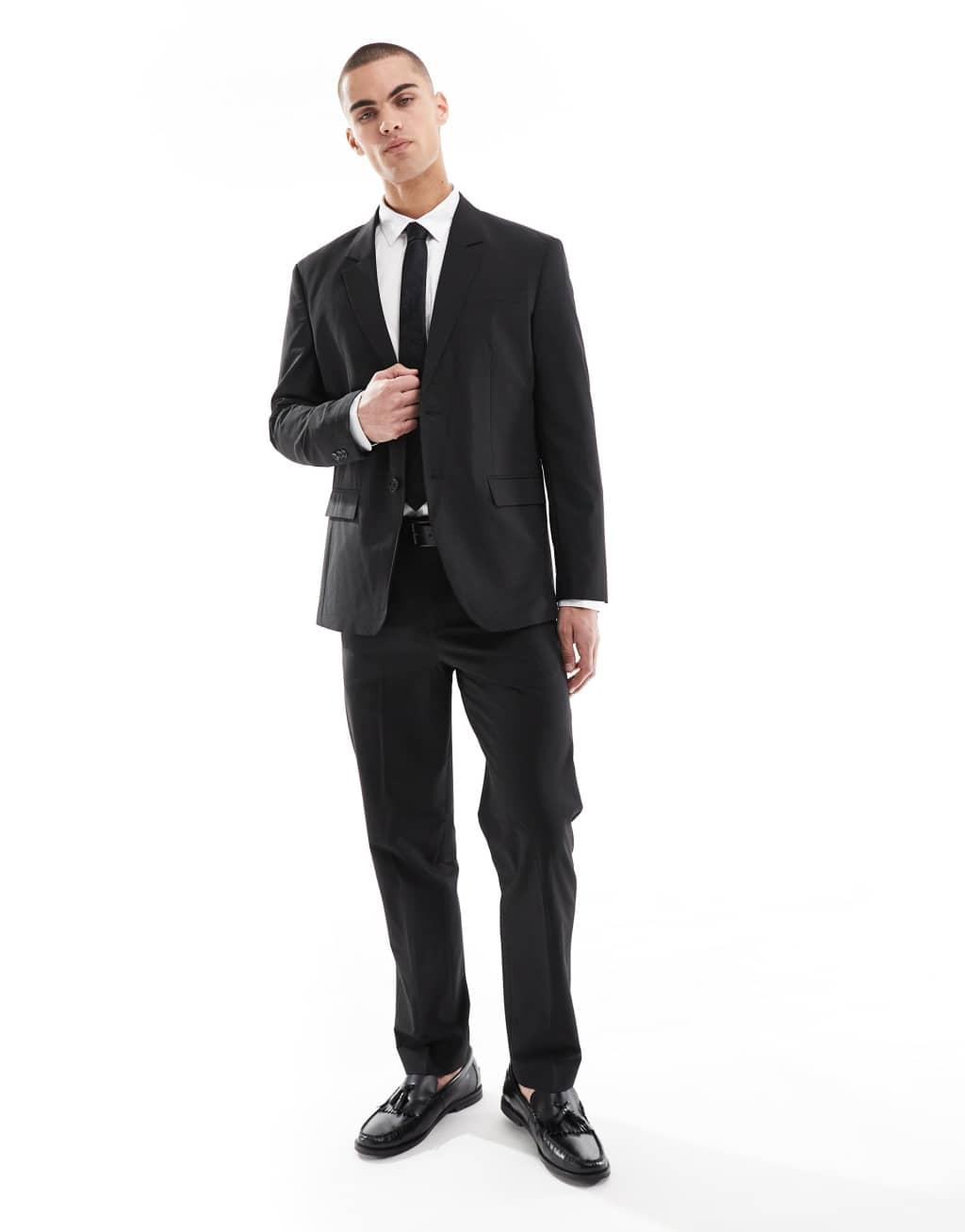 Jack & Jones regular fit suit pants in black  product image