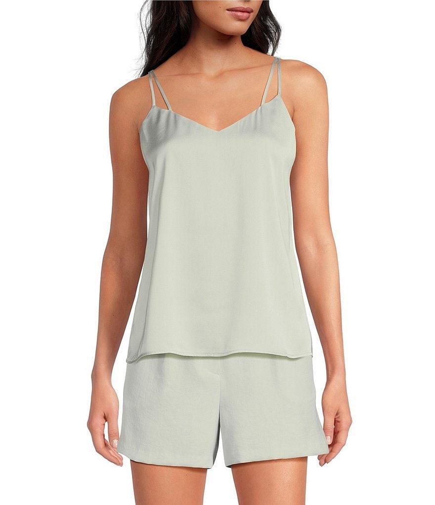 Skies Are Blue Sleeveless V-Neck Double Strap Cami Top Product Image