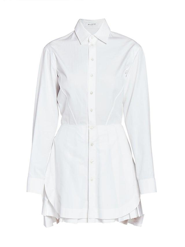 Womens Cotton-Blend Mini-Shirtdress Product Image