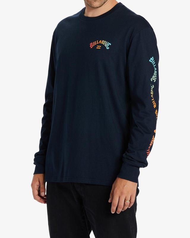 Snaking Arches Long Sleeve T-Shirt - Navy Male Product Image