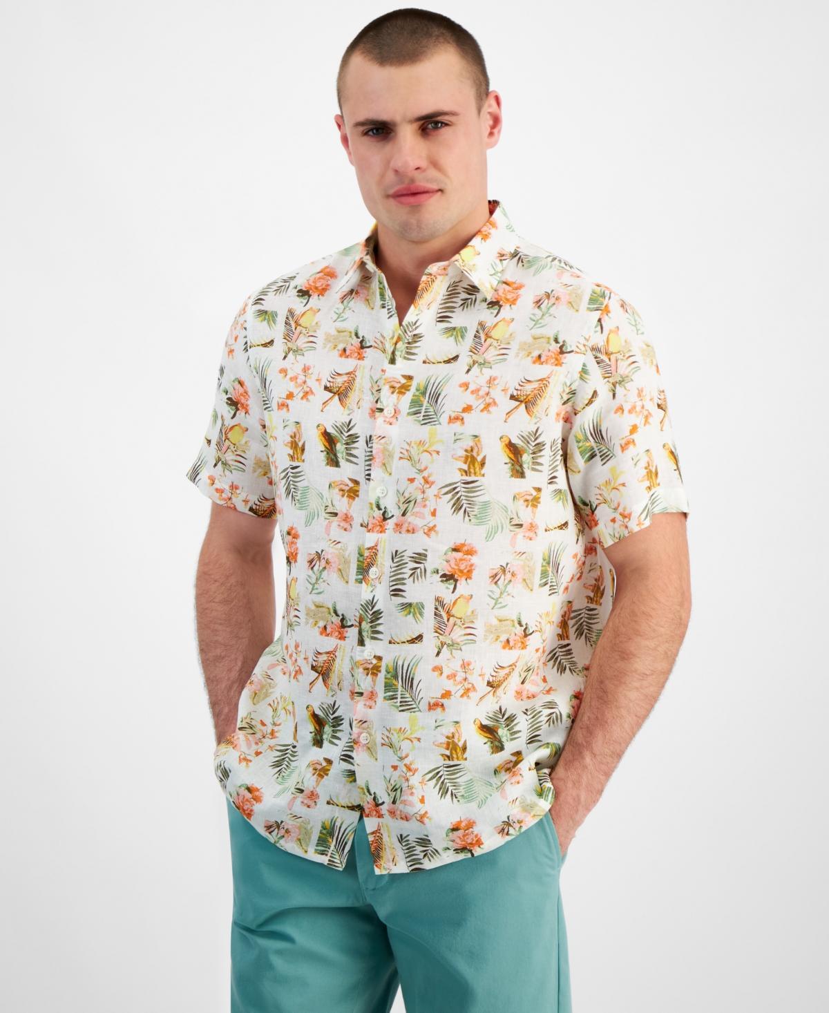 Club Room Mens Tile Garden Linen Short Sleeve Shirt, Created for Macys Product Image