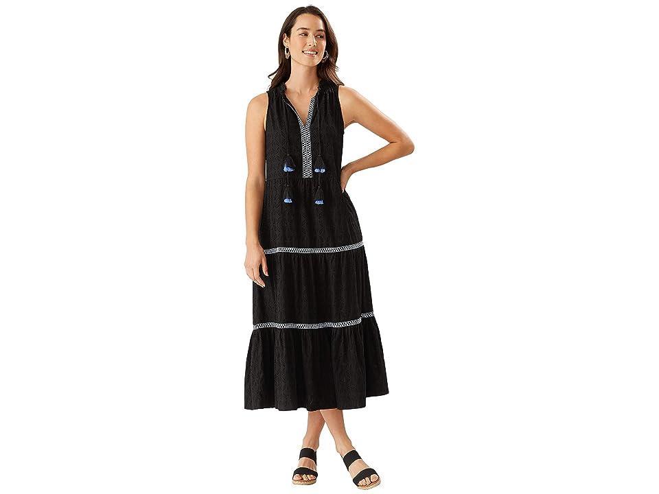 Tommy Bahama Cotton Clip Embellished Split-Neck Dress Cover-Up Women's Swimwear Product Image