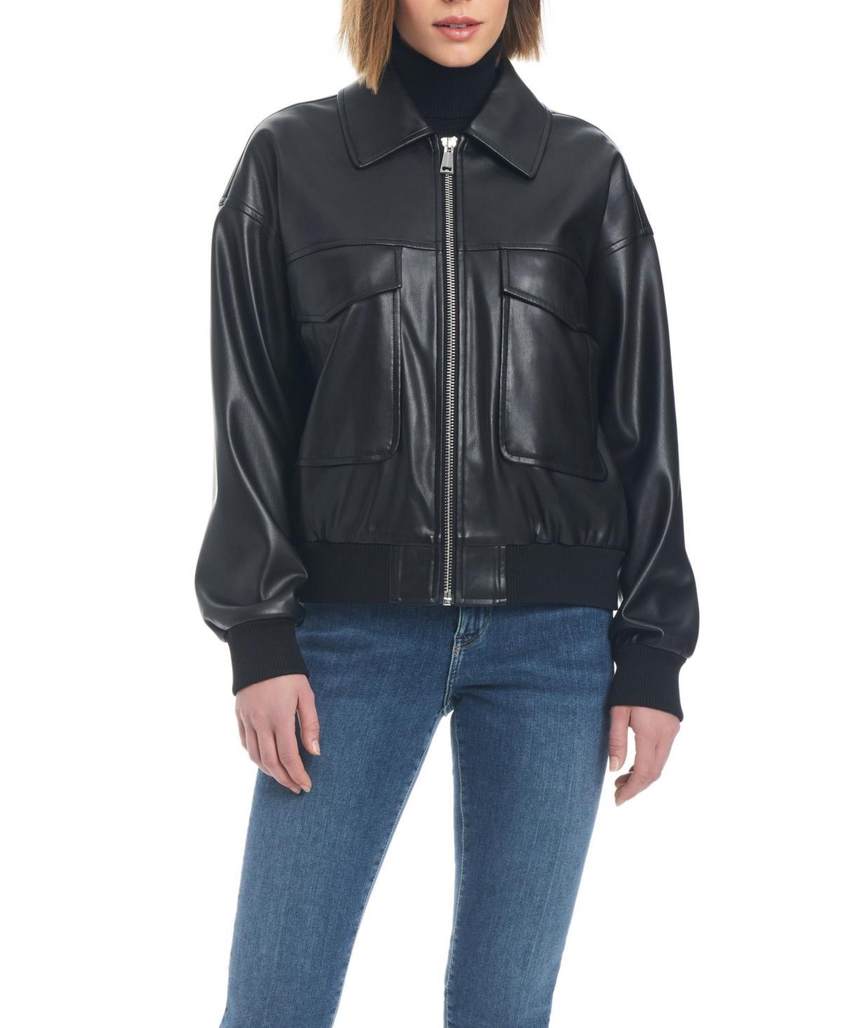 Sanctuary Womens Faux Leather Bomber Jacket Product Image