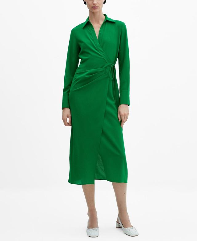 MANGO - Wrap shirt dress greenWomen Product Image