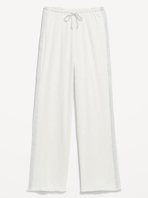 High-Waisted Ribbed Pajama Pants Product Image