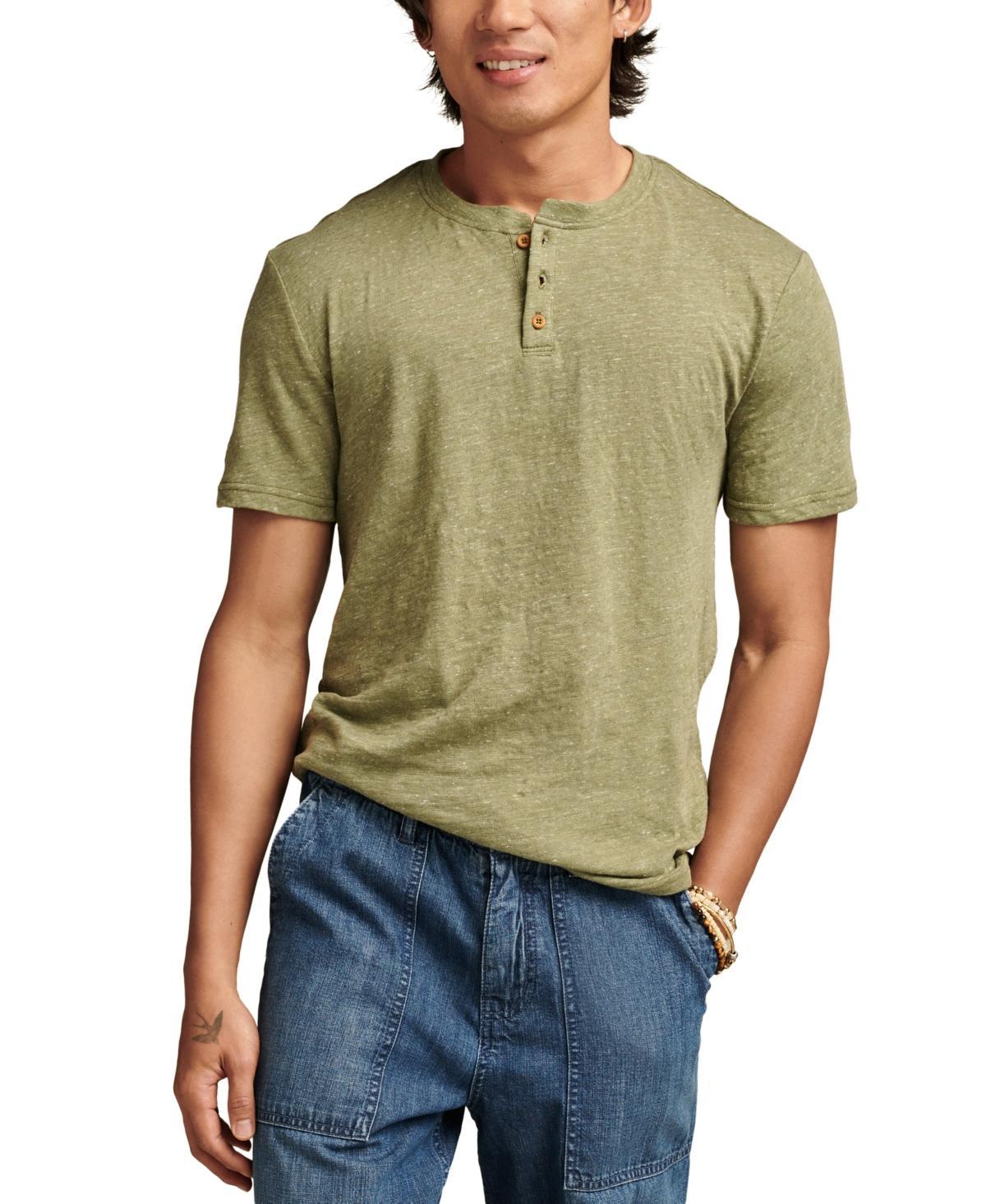 Lucky Brand Mens Linen Short Sleeve Henley T-shirt Product Image