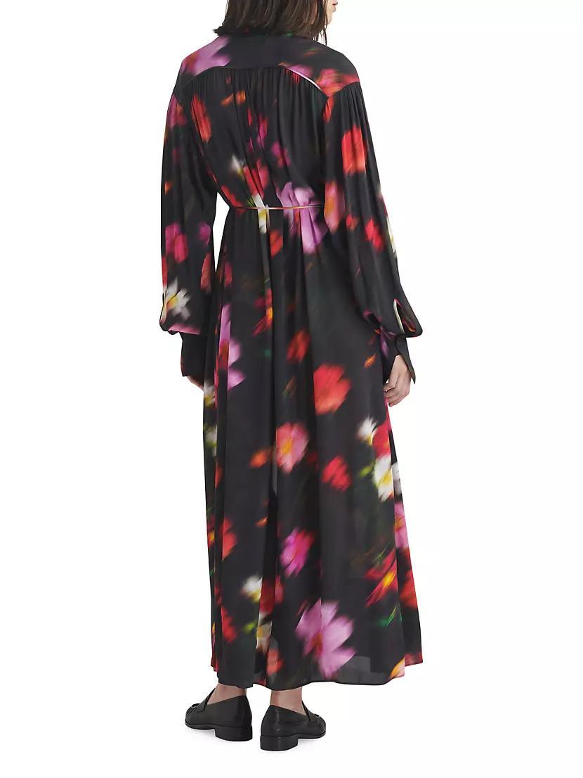 Aubrey Floral Long-Sleeve Maxi Shirtdress Product Image