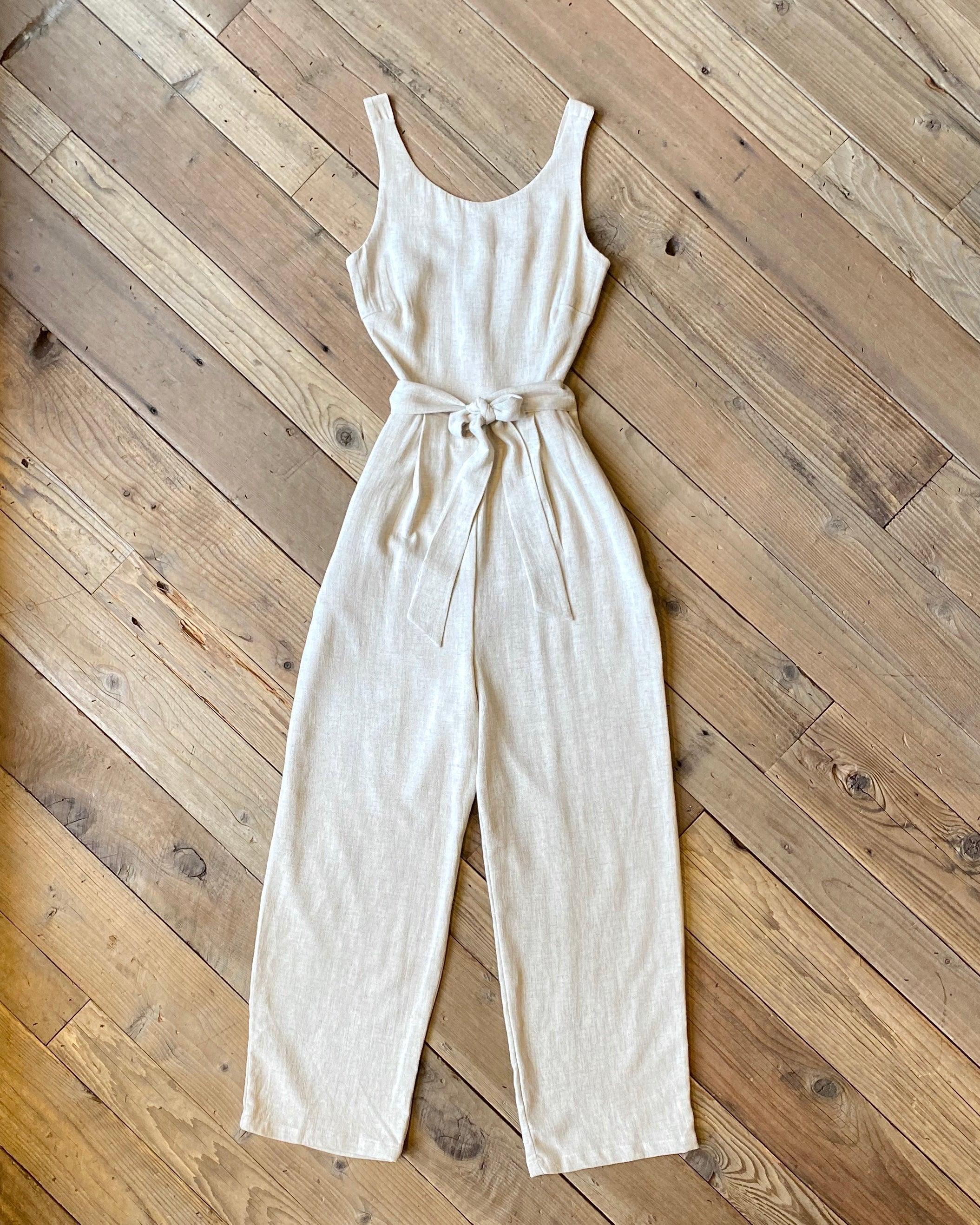 Liberty Jumpsuit in Oat Linen Product Image