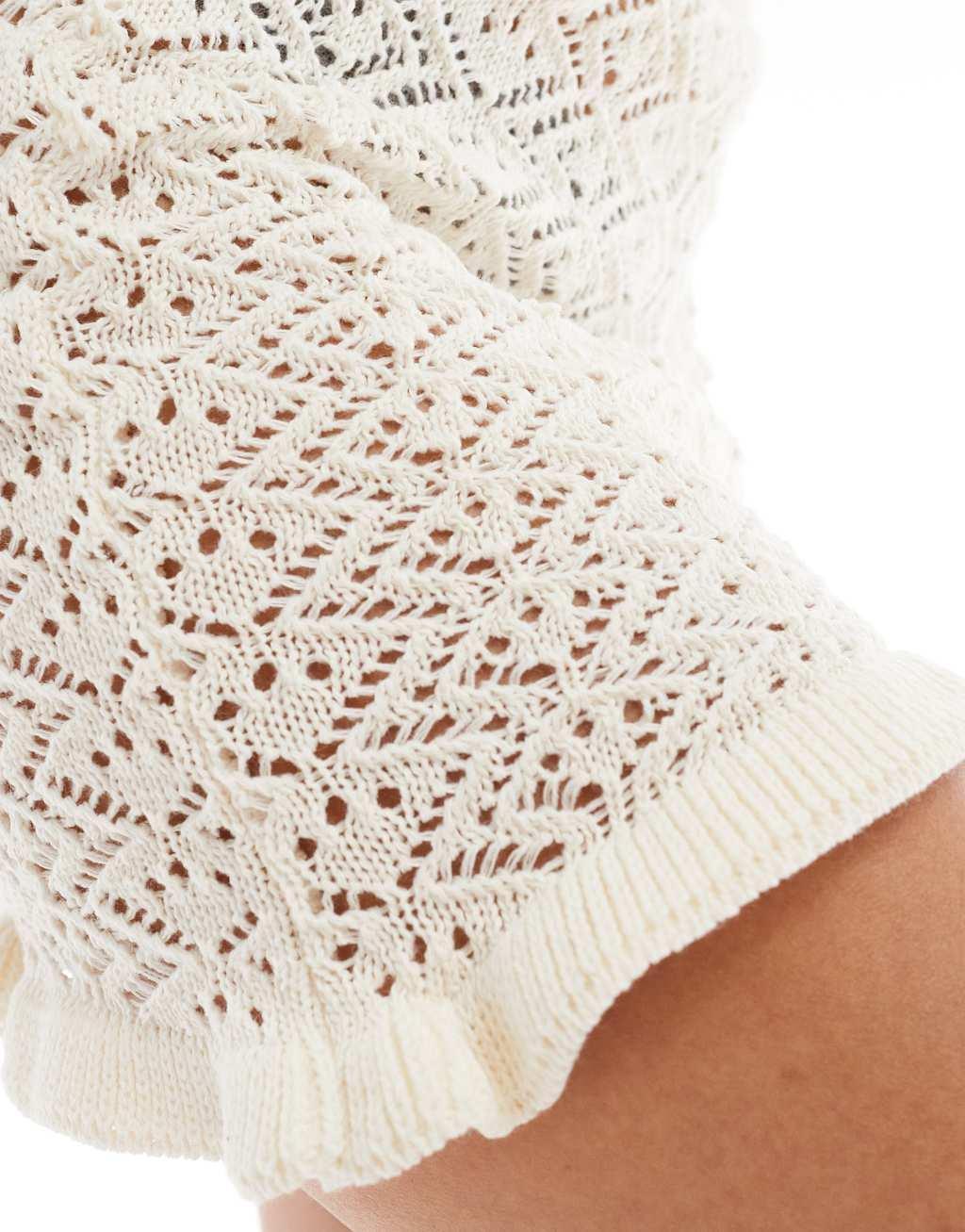 Miss Selfridge frill hem knitted mini skirt  Product Image