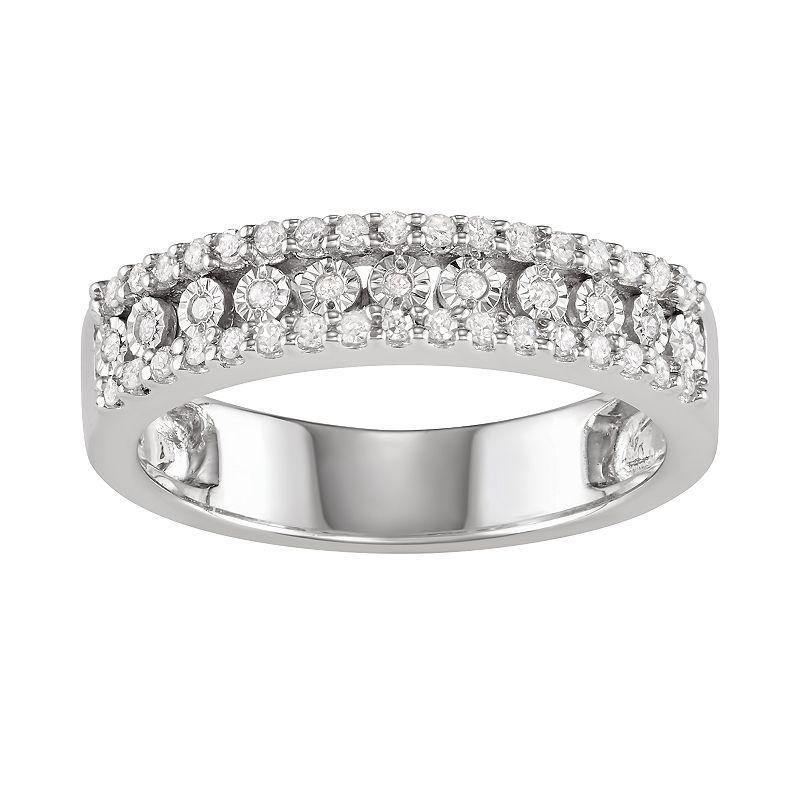 Sterling Silver 1/4 Carat T.W. Diamond Ring, Womens White Product Image