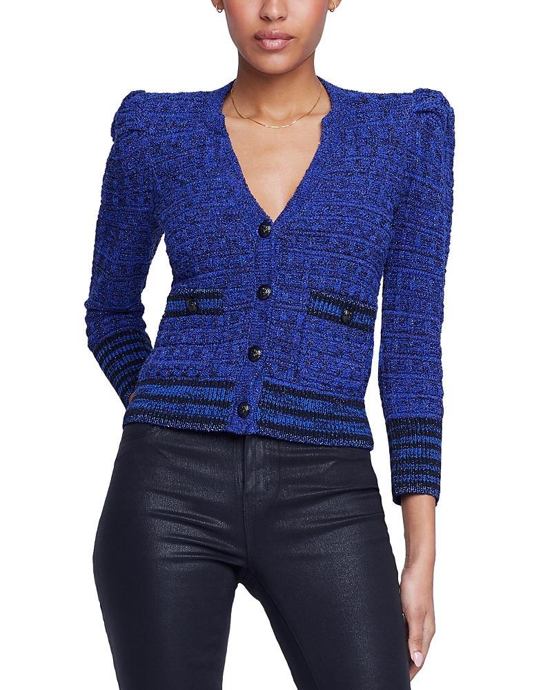 LAgence Jenni Striped Button Front Cardigan Product Image