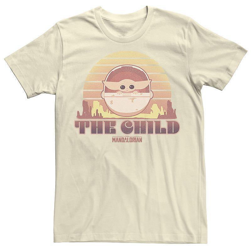 Mens Star Wars The Mandalorian The Child Retro Line Portrait Tee Athletic Grey Product Image