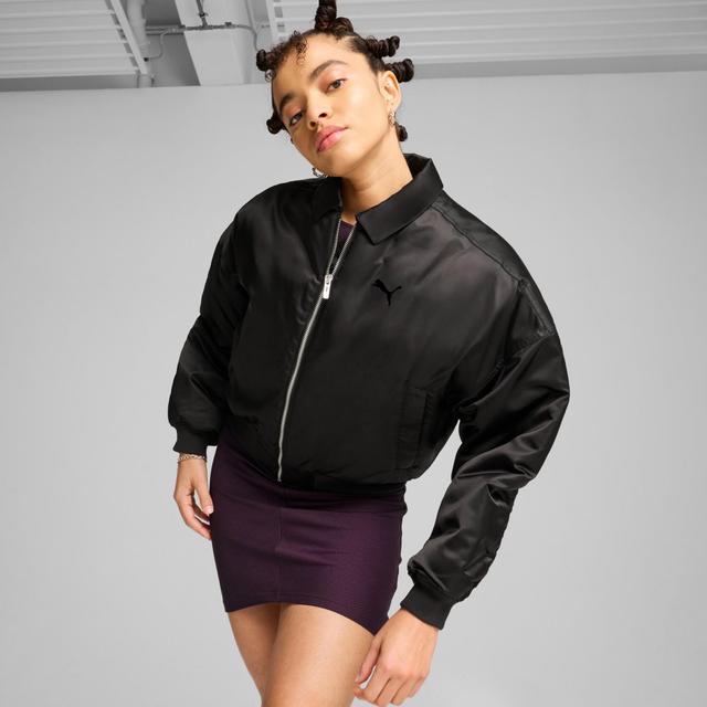 Women's Satin Bomber Jacket Product Image