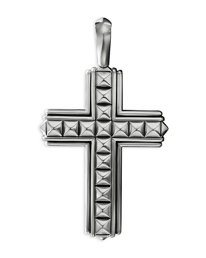 Mens Pyramid Sterling Silver Cross Pendant Product Image